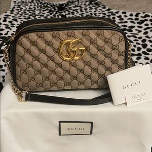 GUCCI MARMONT Small Shoulder Bag Canvas/Black